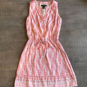 Coral paisley sleeveless dress